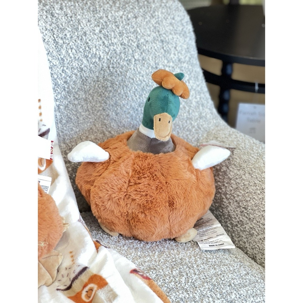 Cute Mallard Duck Pumpkin Plush Toy Soft Sofa Throw Pillow Holiday Decor New